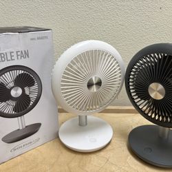 Soleus Air Portable Table Fan, 7" Small Desk Fan, 4000mah Rechargeable Battery Quiet USB Mini Floor Fan, Pedestal Fans for Personal Bedroom Office Fis
