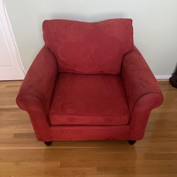 Red Suede Armchair