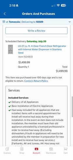 LG Refrigerator 4 Door
