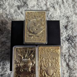Pokemon 24k Plated Cards W/ COA's