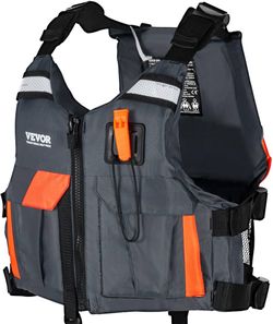 VEVOR Life Vest for Watersports (PFD), Life Jacket with Waterproof Nylon & 80N Buoyancy, Life Vest/Jacket for Any Water Activity-Fishing, Kayaking, Su