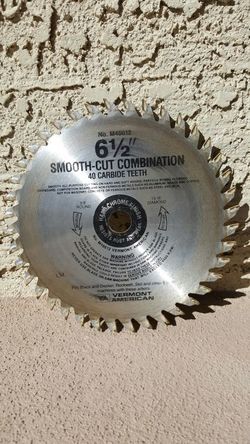 Vermont American 6 1/2" Smooth Cut Combination 40 Carbide Teeth Circular Saw Blade w 5/8" Arbor Hole.
