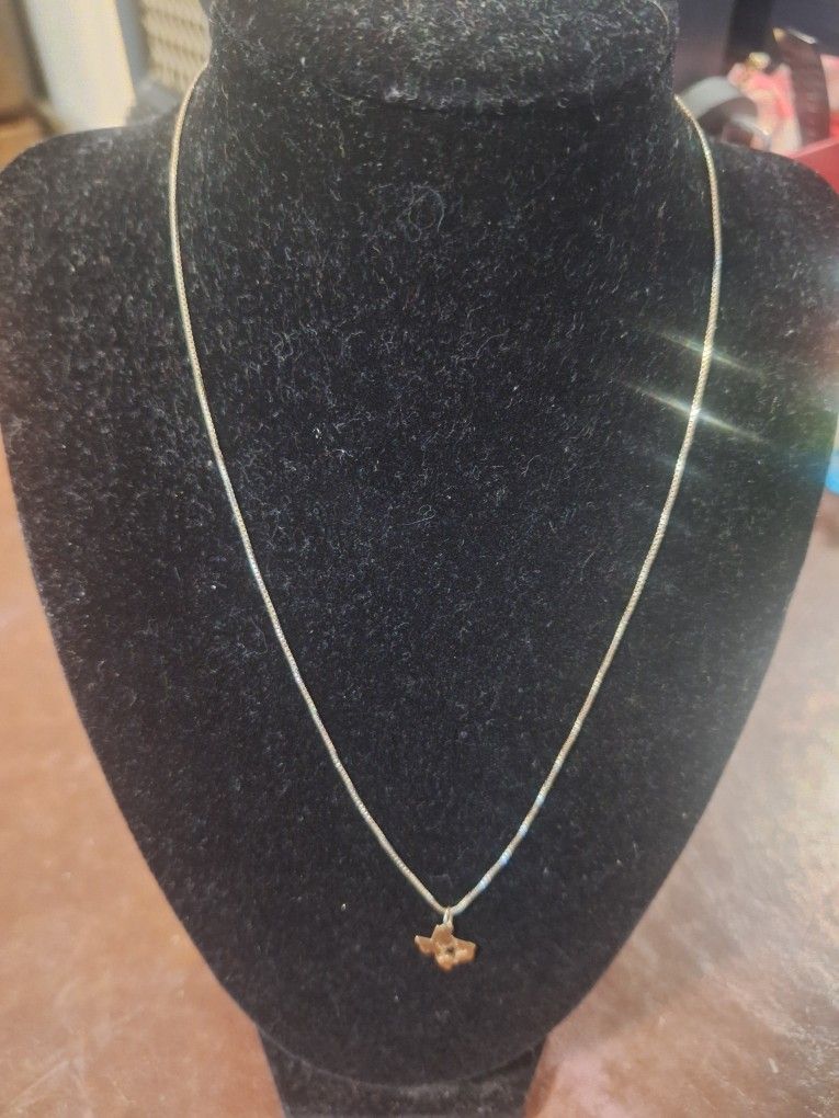 Silver Cadena Dije 14k Gold.