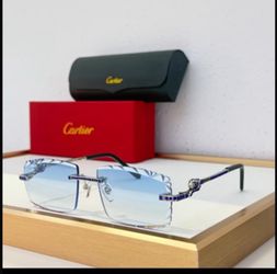 Cartier Rimless Sunglasses Blue Gradient Lenses