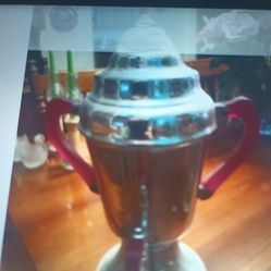 Antique silver sprinter and coffee maker set very old