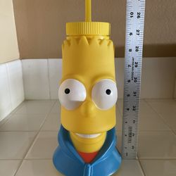 Universal Studios Bart Simpson Souvenir 32 oz Sipper Cup Water Bottle Straw 
