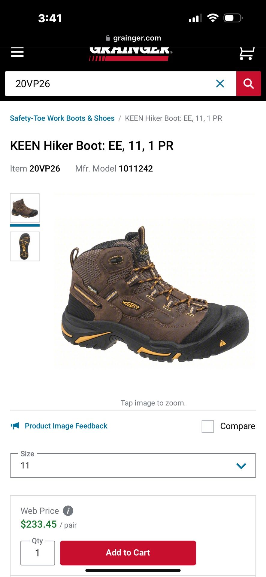 Keen Steel Toe Hiker Style Work Boots