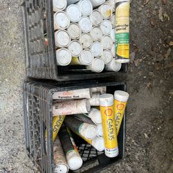2 Milk Crates Full Of Tubes Of Grease 