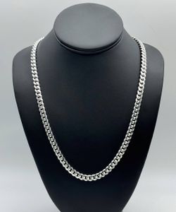New Jewelry .925 sterling silver Cuban link chain necklace 22” 7.00mm