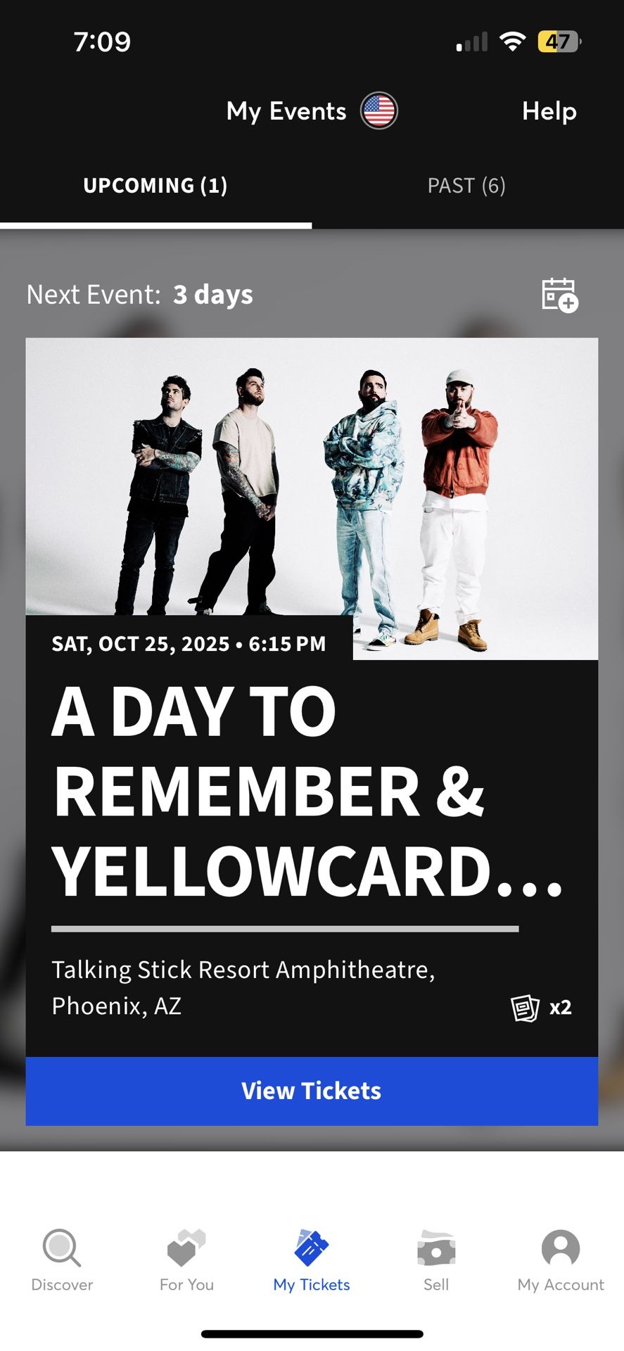 2 For $50 Lawn Tickets A Day To Remember & Yellow card