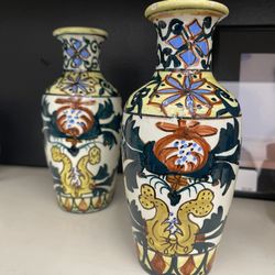 Vintage Made In Spain Pottery Set Of 2 