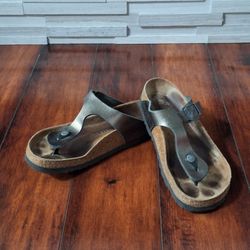 Birkenstock Gizeh Shoes Womens EU 40 US 9 Metallic Thong Sandals