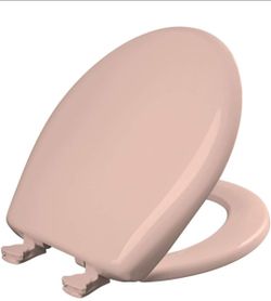New Bemis Classic Colors Slow Close Toilet Seat, Easy Clean Hinges and Durable Plastic Seat, Made in USA, Round, Venetian Pink