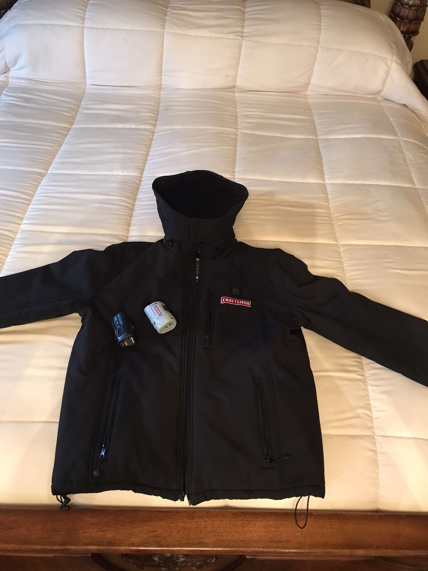 Craftsman Heated black jacket with option to change your phone