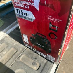 Husky 4 Gal. 175 PSI Electric Oil-Free High Performance Air Compressor with 25 ft. Air Hose and 2-in-1 Brad Nailer/Stapler