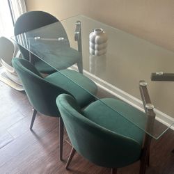Kitchen Table With 4 Velvet Chairs
