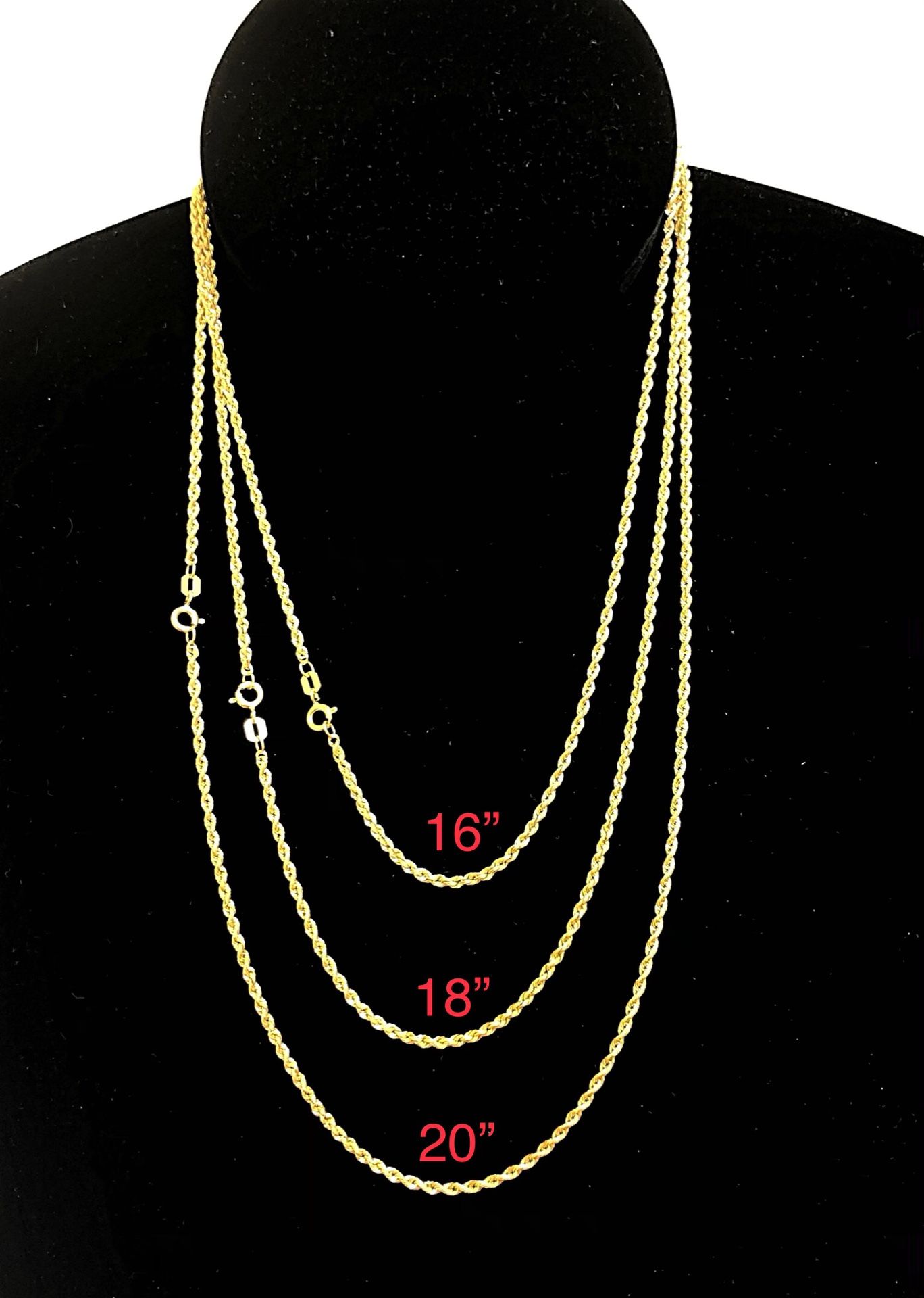 Beautiful H Rope chain for babies ladies & gentlemen 14K yellow REAL gold. ⬇️DESCRIPTION⬇️