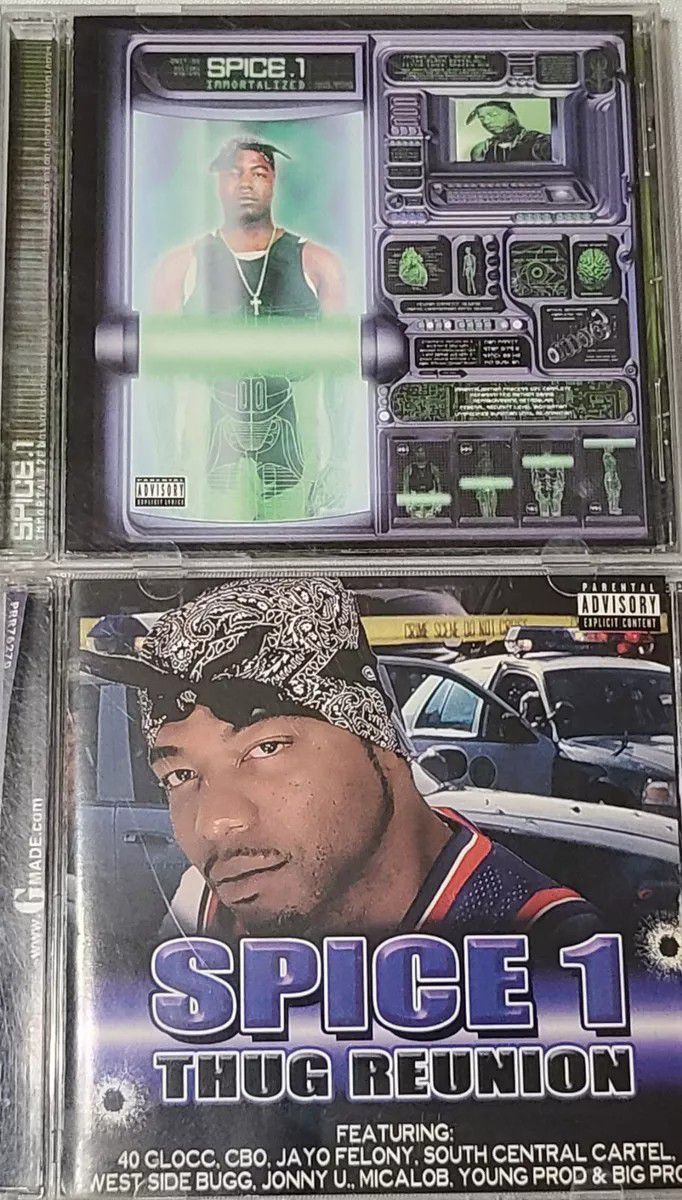 Spice 1 2 CD Lot Immortalized Thug Reunion HTF OOP Rap Rare West Coast Cali