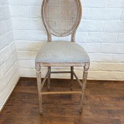 French Country Counter Stool – Cane Back with Upholstered Seat