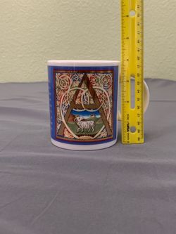 Vintage Chaleur Zodiac ARIES Mug Mara Bosnak Art Astrology Gold Trim Ram