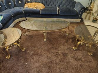 Three Gold Iron tables