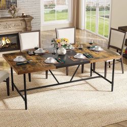 Tribesigns Rectangle Dining Table, Industrial Breakfast Dinner Table for 6-8 people Brand new still in the box (160)