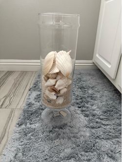 Pottery Barn Apothecary Glass Jar with Seashell Filler