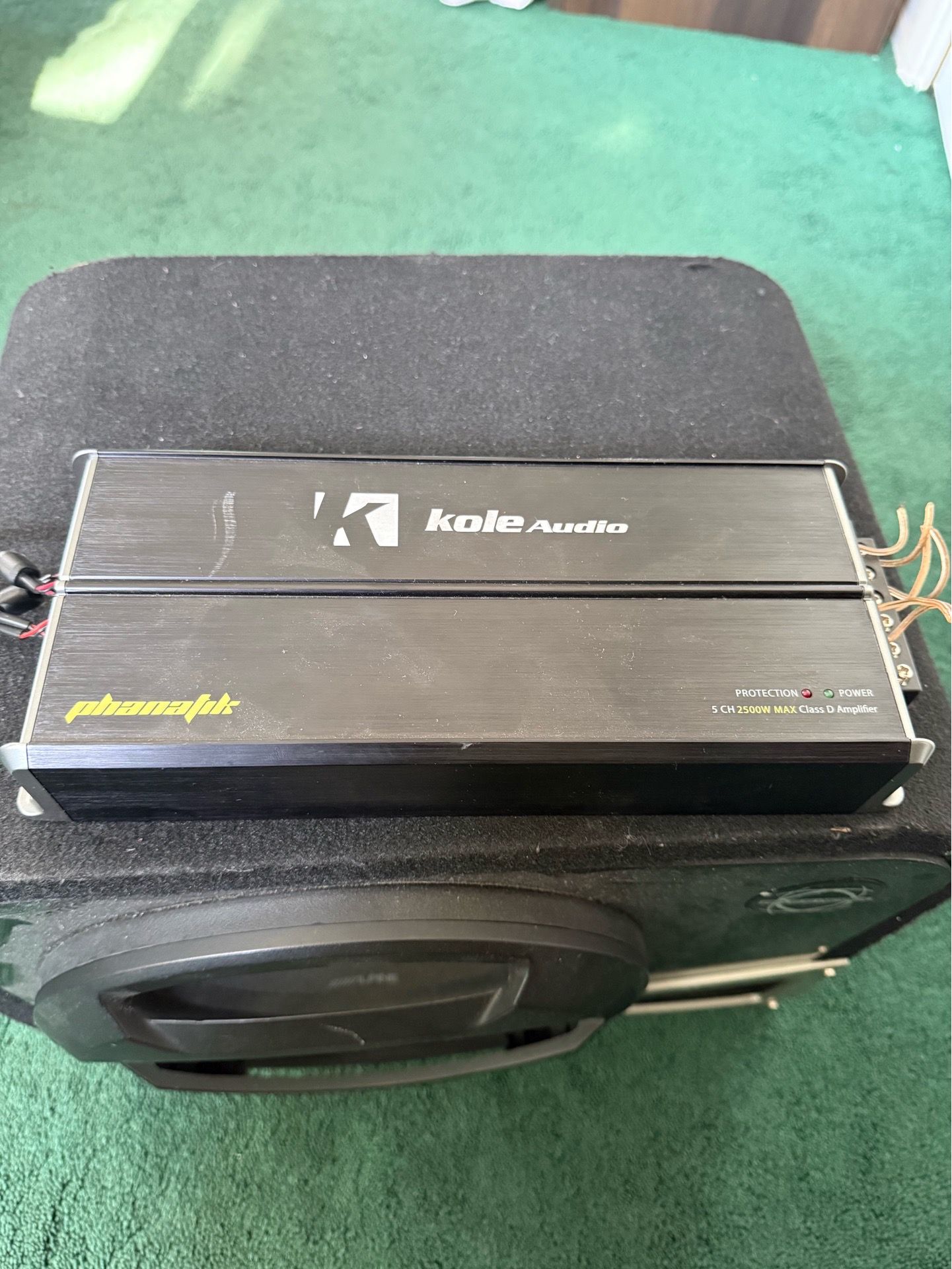Alpine 10” and 5 channel amp