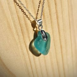 Turquoise Sea Glass Necklace 