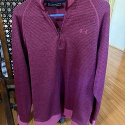 Under Armour Men Polo Jacket Size XL Wine Red Color Brand New. 