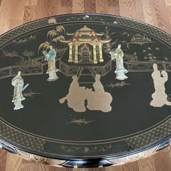 Glass Top Oriental Style Table