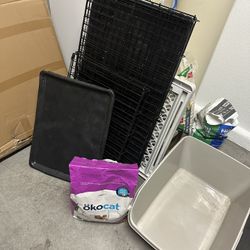 Dog Crates, Pet Gate, Litter Box 