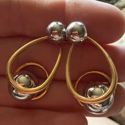 Silver And Gold Drop Earrings