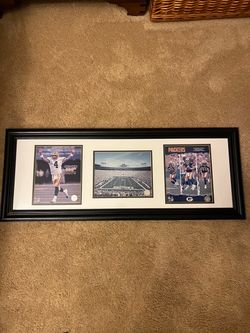 Brett Favre and Lambeau Field 3 Photo 15" x 39" Photo Frame
