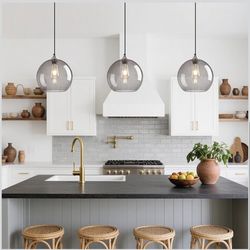 Three pendant lights