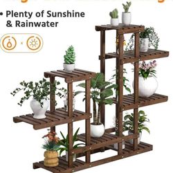 6 Tier Plant Stand Indoor Outdoor Flower Pots Holder Window Plant Shelf Unit Multiple Plants Display