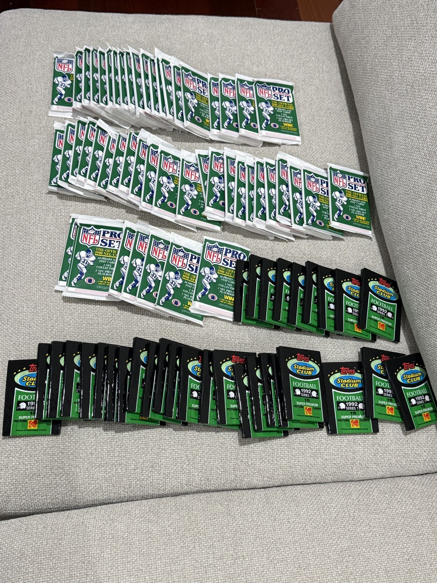 1990 Pro Set + 1992 Stadium Club Football Card Packs