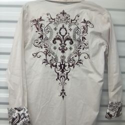 Men's Victorious Cowboy  Button Down Shirt Size S