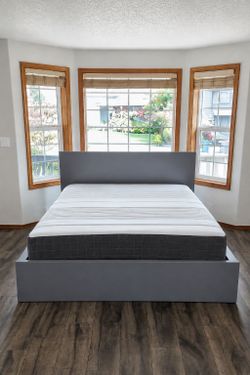 Newer Queen Ikea Malm Bed Frame with Ikea Haugsvar 11" Mattress