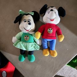 1976 Vintage Mickey And Mini Disney Mickey Mouse Club Dolls