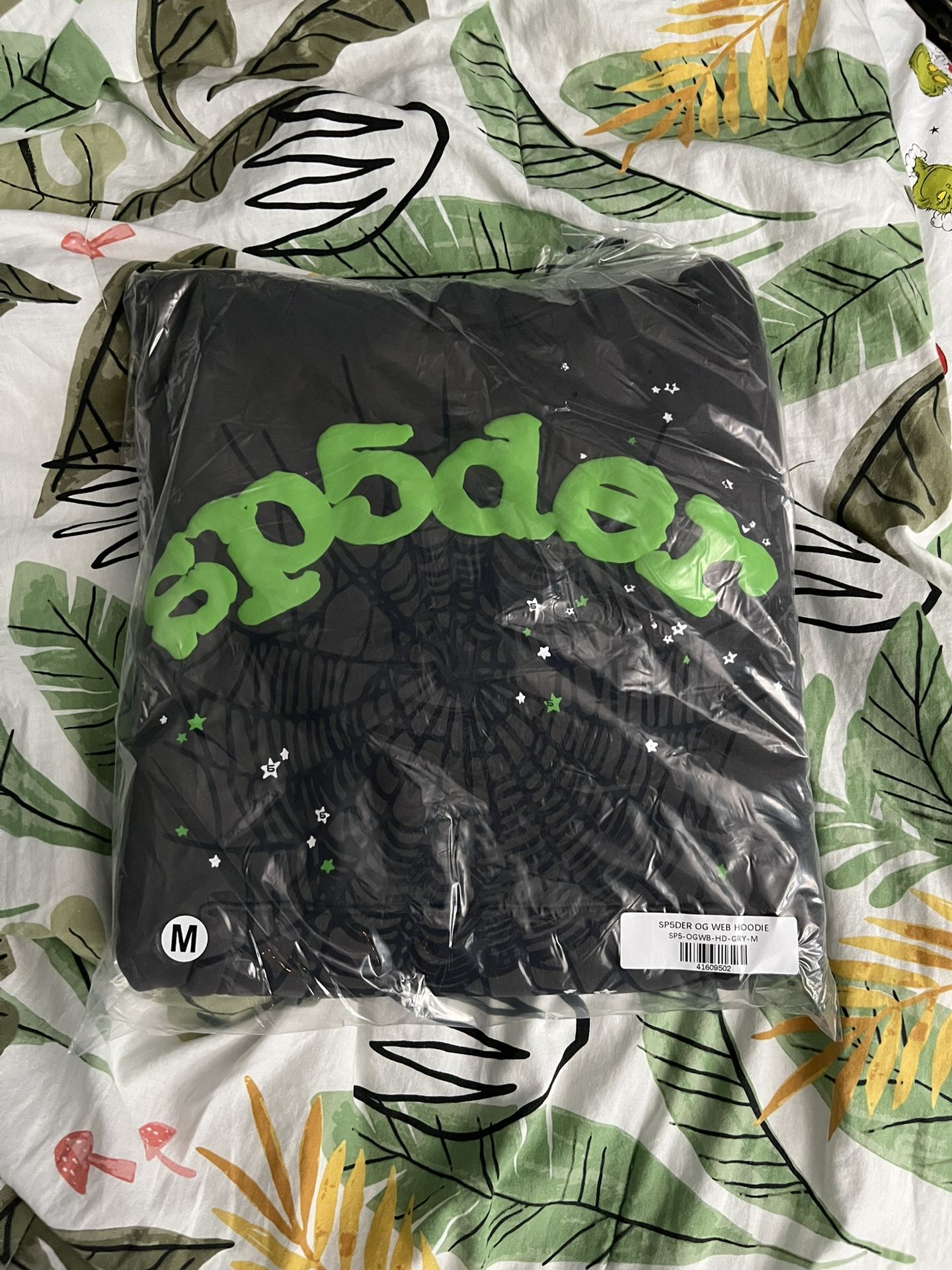 Spider Hoodie Grey And Green Brand New