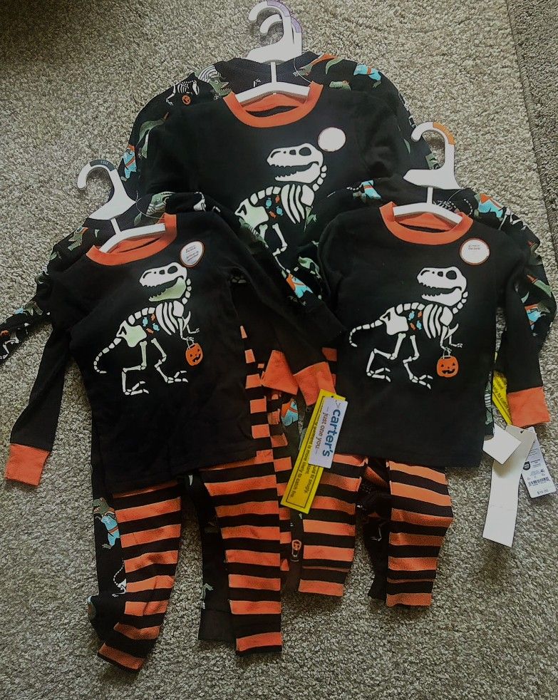 Carters Glow In The Dark Dinosaur Pajamas