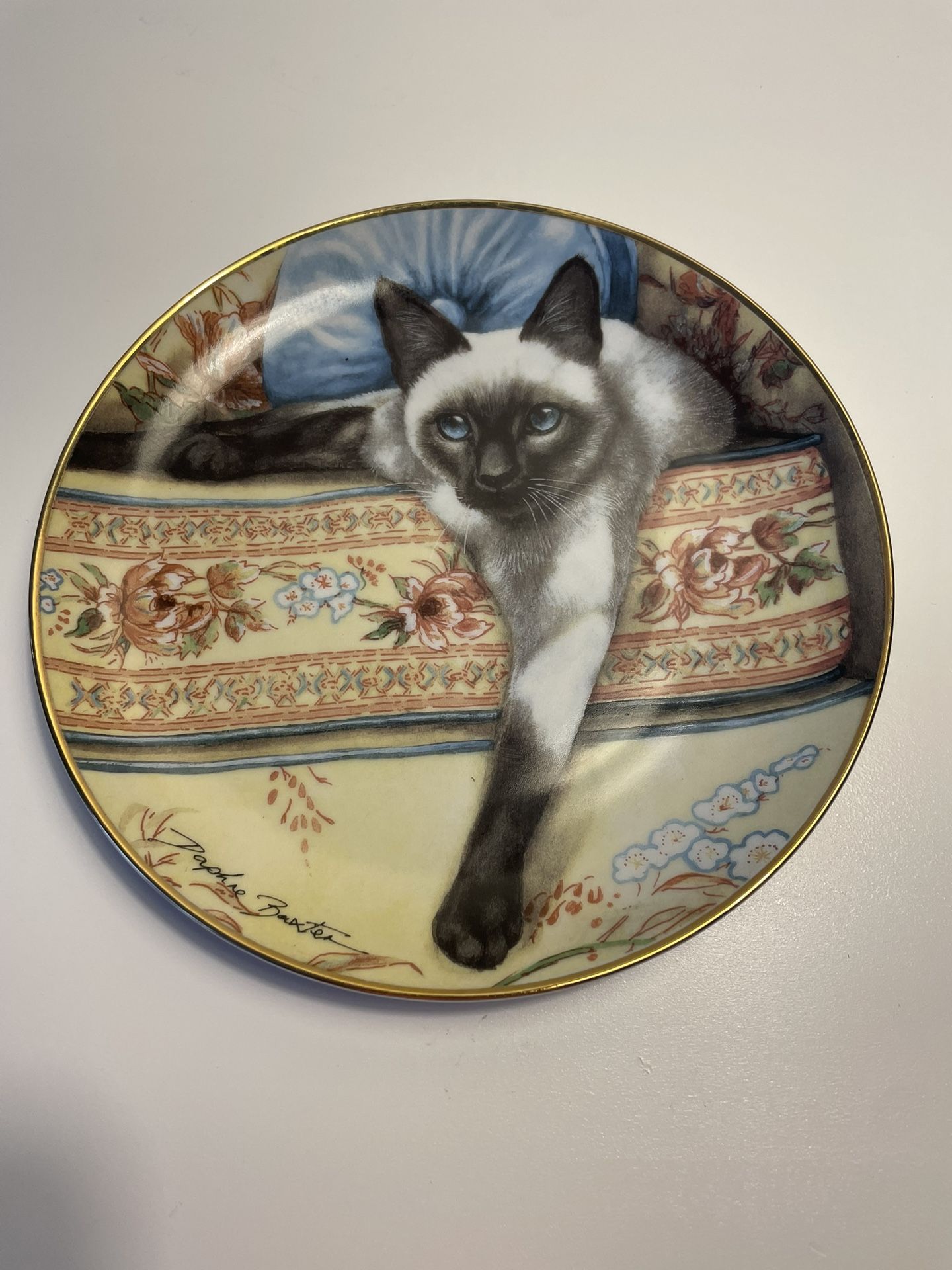🐾 Collector Cat Plates by Daphne Baxter – Set of 5 – Siamese Cats 🐾 ✨