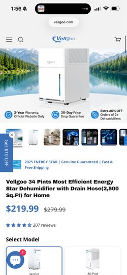 Vellgoo Dehumidifier
