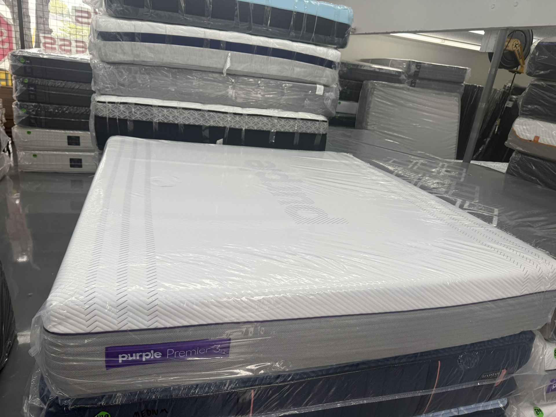 KING SIZE PURPLE PREMIER .3 MATTRESS & BOX SPRINGS BED SET