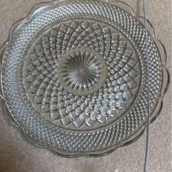 glass round serving platter