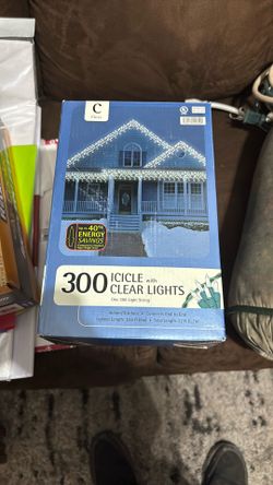 300 icicles with clear lights, indoor outdoor