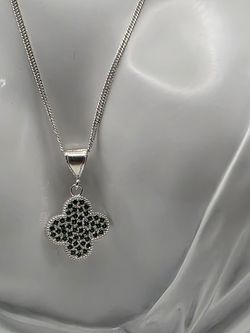 Gargantilla de Plata Taxco 925 – Estilo Van Cleef Alhambra Verde