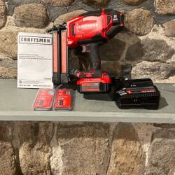 Craftsman 20V 18 Gauge Brad Nailer Gun Bundle