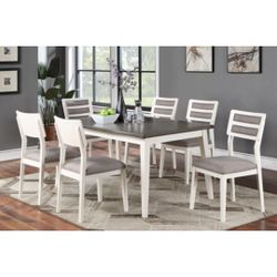 White And Gray Dining Table Set